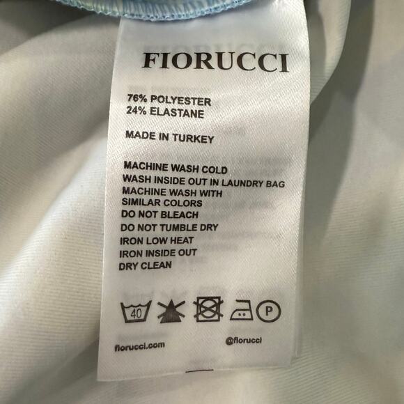 Fiorucci Green Blue Groovy Swirl Wave Long Sleeve Angel Patch Crop Top size M - Picture 4 of 11